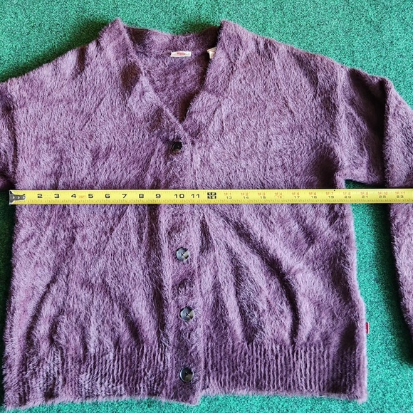 Levi's Gallery Cardigan Fuzz Sweater Women Size Small - Picture 8 of 8